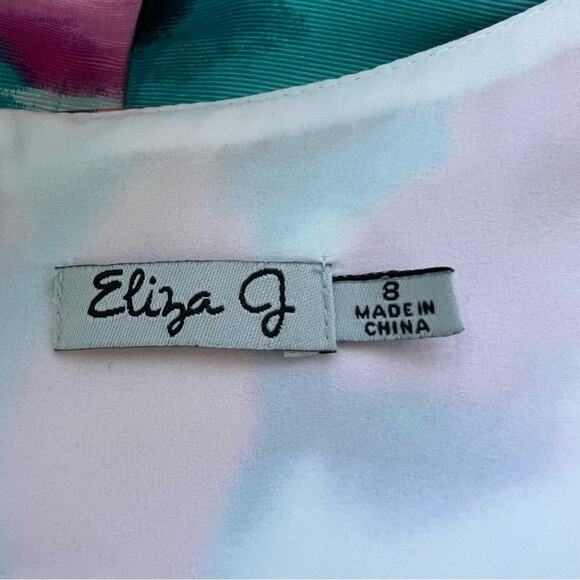 Eliza J Floral Watercolor Jewels Sheath Dress Size 8 or Medium - Picture 13 of 16